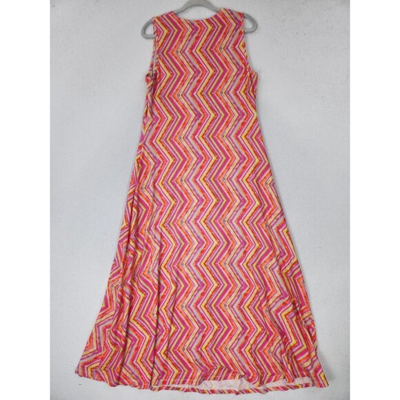 Soft Surroundings Dress Womens Large Pink Maxi V Neck Twist Front Sleeveless - Picture 9 of 10